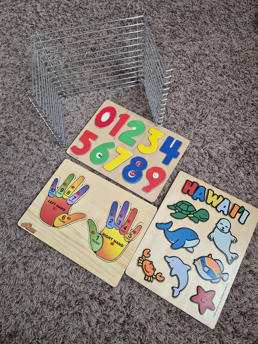 Wooden Kids Puzzles + Puzzle Storage Rack🧩